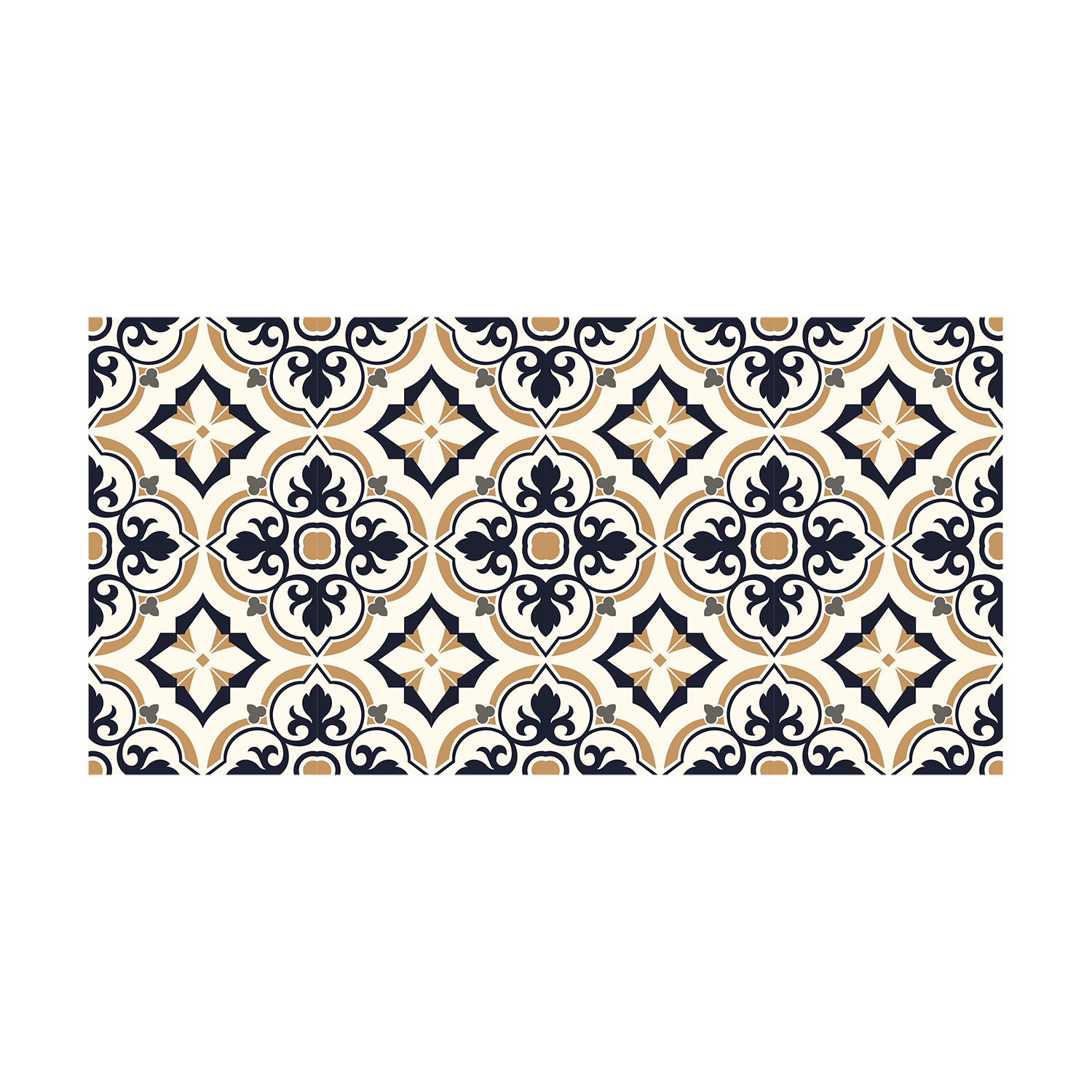 European Vintage Floral Pattern Tiles Floor Stickers Walplus